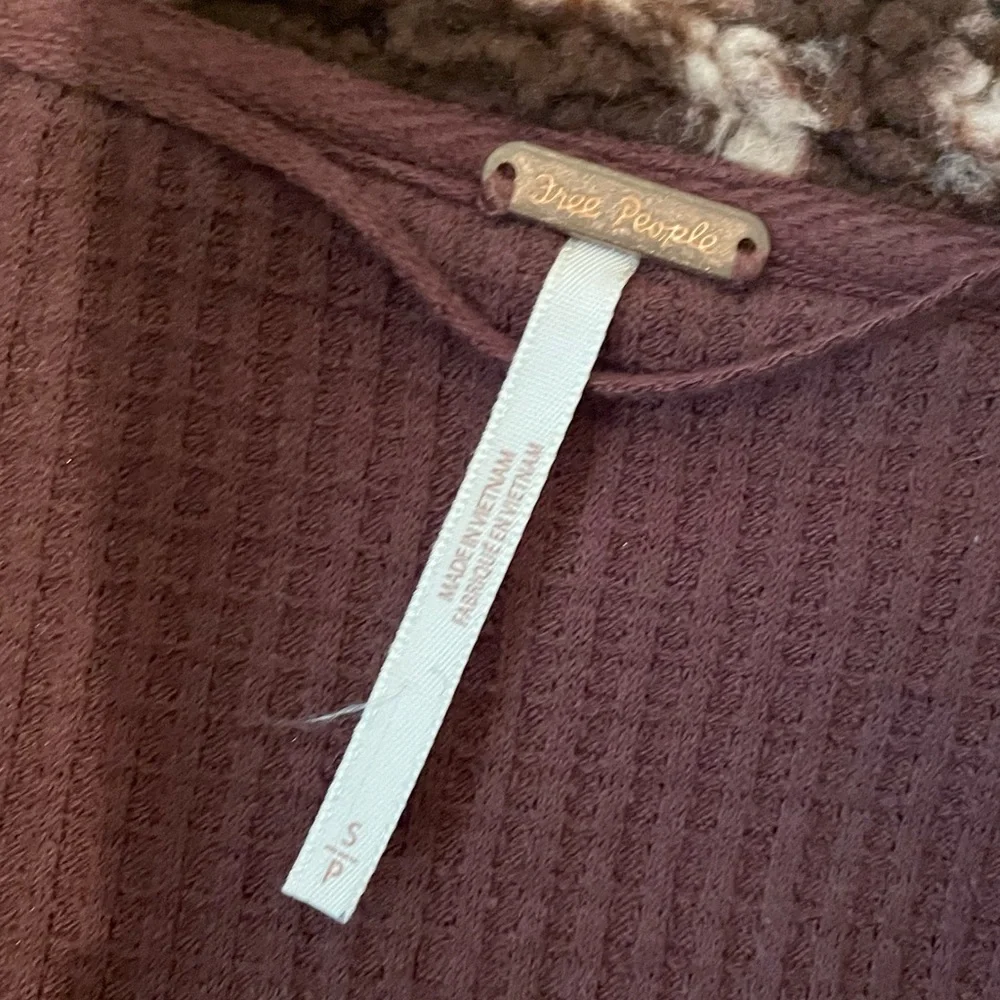 Free people brown oversized Sherpa pullover teddy jackets